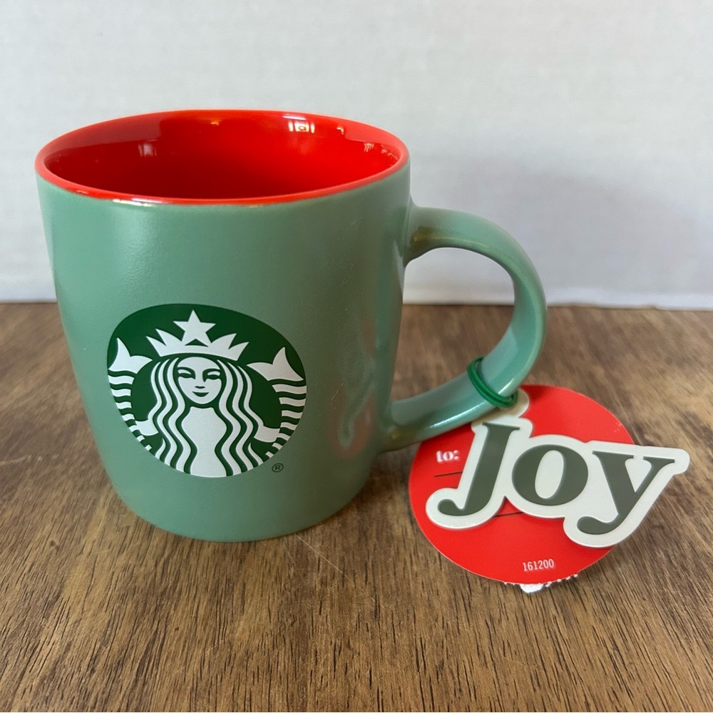 Starbucks Coffee Mug Cup Green Exterior Red Interior 11 oz. 2025 NWT Christmas